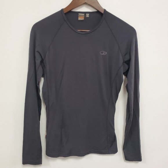 Icebreaker Womens Bodyfit 200 Merino Wool Baselayer Top Size L Gray Neutral - Picture 1 of 11
